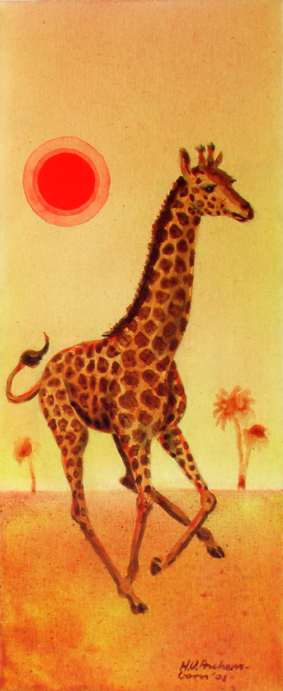 Bild Junge Giraffe im Sonnenuntergang von Uli Aschenborn